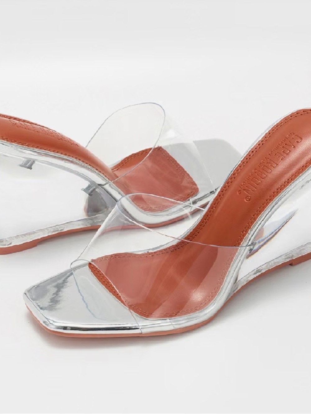 Cape Robbin Clear Strap Wedges